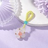 Baking Painted Imitation Jade Glass Woven Clover Pendant Decorations HJEW-JM03148-02-1