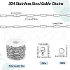 SUNNYCLUE 10M 304 Stainless Steel Paperclip Chains FIND-SC0012-53-2
