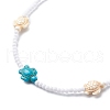 3Pcs 3 Color Dyed Synthetic Turquoise Tortoise & Acrylic Beaded Necklaces Set NJEW-JN04036-5