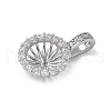 Brass Micro Pave Clear Cubic Zirconia Stud Earring Findings KK-D369-04P-2