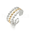 304 Stainless Steel Double Color Cuff Rings RJEW-S635-01GP-F-4
