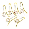 Chinese Style Rabbit Alloy Enamel Pendant Bookmarks AJEW-JK00230-1