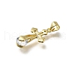 Brass Micro Pave Cubic Zirconia Pendants KK-C090-02G-2