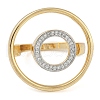 Ring Brass Micro Pave Clear Cubic Zirconia Open Cuff Ring for Women RJEW-Q819-16G-2