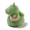 Flocky Resin Pendants RESI-E059-04E-2