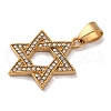 304 Stainless Steel Rhinestone Pendants STAS-U021-02G-2
