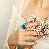 Fashionable 304 Stainless Steel & Glass Finger Rings for Women FS-WG90577-11-1
