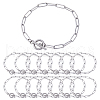 SUNNYCLUE 15Pcs 304 Stainless Steel Paperclip Chain Bracelets Set BJEW-SC0001-23-1