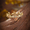 Crown Brass Micro Pave Clear Cubic Zirconia Finger Rings for Women FS-WG9962F-07-1