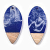 Opaque Resin & Walnut Wood Pendants RESI-T035-27-B01-2