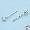 925 Sterling Silver Round Ball Stud Earrings STER-T005-01C-5