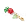 Flower Glass Pearl & Seed Beads Pendant Decorations HJEW-MZ00274-01-4