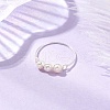 Mother's Day Jewellery Round Natural Cultured Freshwater Pearl Finger Rings RJEW-JR00851-02-2