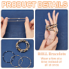 BENECREAT 12 Strands 3 Colors Spring Bracelets TWIR-BC0001-55-4