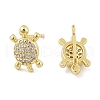 Brass Micro Pave Clear Cubic Zirconia Stud Earrings EJEW-R016-26G-03-4