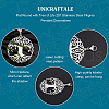 Unicraftale 20Pcs Flat Round with Tree of Life 201 Stainless Steel Filigree Pendant Decorations HJEW-UN0001-10-5