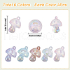 SUNNYCLUE 24Pcs 6 Colors Bubble Style Transparent Acrylic Pendants MUSH-SC0001-01-2