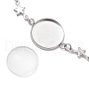 Tarnish Resistant 3Pcs 3 Styles Stainless Steel Bracelet Star & Oval & Cross Link Bracelet Making with Tray BJEW-JB10532-5