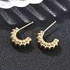 C-Shaped Brass Stud Earrings EJEW-D320-11G-1