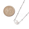 Mother's Day Jewellery Round Natural Cultured Freshwater Pearl Pendant Necklaces NJEW-JN04965-3