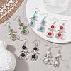 5 Pairs 5 Styles Natural & Synthetic Mixed Gemstone Round Beaded Dangle Earrings EJEW-JE05550-S-2