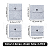 AHADERMAKER 12Pcs 4 Styles Portable Felt Card Cover Bag ABAG-GA0001-21B-4