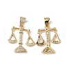 Rack Plating Brass Micro Pave Cubic Zirconia Pendants KK-F848-04G-1