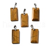 Natural Tiger Eye Faceted Pendants G-U031-04P-04-1