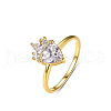Elegant S925 Sterling Silver Pave Clear Cubic Zirconia Heart-shaped Ladies Ring for Party Daily Wear UM7480-3-2