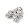 Brass Micro Pave Cubic Zirconia Letter Links X-KK-I717-04A-P-2