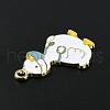 Light Gold Tone Alloy Enamel Pendants ENAM-C013-01E-4
