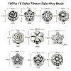 100Pcs 10 Styles Tibetan Style Alloy Beads TIBEB-CJ0001-20-2
