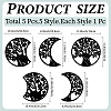 Wood Moon Phase Pendant Decoration HJEW-WH20013-005-2