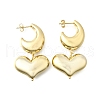 Brass Dangle Stud Earrings EJEW-V011-01G-4