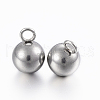 Tarnish Resistant 304 Stainless Steel Sphere Charms X-STAS-H394-11P-2