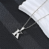 201 Stainless Steel Crystal Rhinestone Initial Pendant Necklaces FS-WG28760-17-1