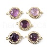 Natural Amethyst Faceted Connector Charms G-H323-03G-11-1