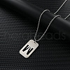 Rectangle with Letter Pattern Hollow Out 201 Stainless Steel Pendant Necklaces FS-WG34D20-26-1