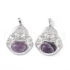 Natural Amethyst Pendants G-H283-01X-3