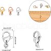 Unicraftale PVD Vacuum Plating 304 Stainless Steel Lobster Claw Clasps STAS-UN0006-26-3