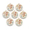 Rack Plating Alloy Enamel Pendants ENAM-N055-076-1