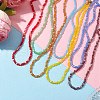 304 Stainless Steel with Glass Round Beaded Necklaces for Women NJEW-JN04684-2