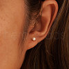 Round Natural Pearl Stud Earrings EJEW-G411-04A-G-2
