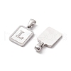 304 Stainless Steel Pave Shell Pendants STAS-G327-01P-L-2