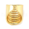 Brass Micro Pave Clear Cubic Zirconia Open Cuff Ring RJEW-M173-07A-G-3