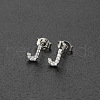 Brass Micro Pave Clear Cubic Zirconia Stud Earrings FS-WGC2F12-10-1