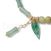 Natural Green Aventurine Beads Charm Bracelets BJEW-TA00616-3