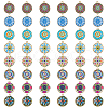 SUPERFINDINGS 48Pcs 8 Styles Printed Alloy Pendants FIND-FH0007-79-1