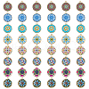 SUPERFINDINGS 48Pcs 8 Styles Printed Alloy Pendants FIND-FH0007-79-1