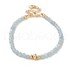 4mm Round Natural Aquamarine Beaded Bracelets BJEW-P318-03G-02-1
